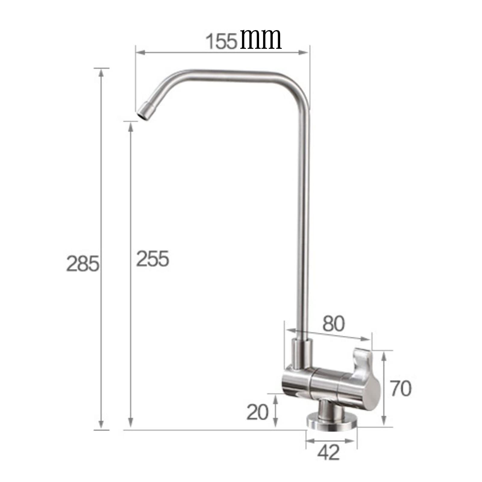 Grifo Abatible Osmosis Latón Giratorio Grifo Solo Agua Fría-Dibujo