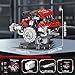 HIGH GODO V8 Engine That Works, Visible Car Engine Model Kit with Motor and Lights, Build Your Own Car Engine Kit with App Control Kit, STEM Toys Gifts for Teens Adults 14+ (660 PCS)