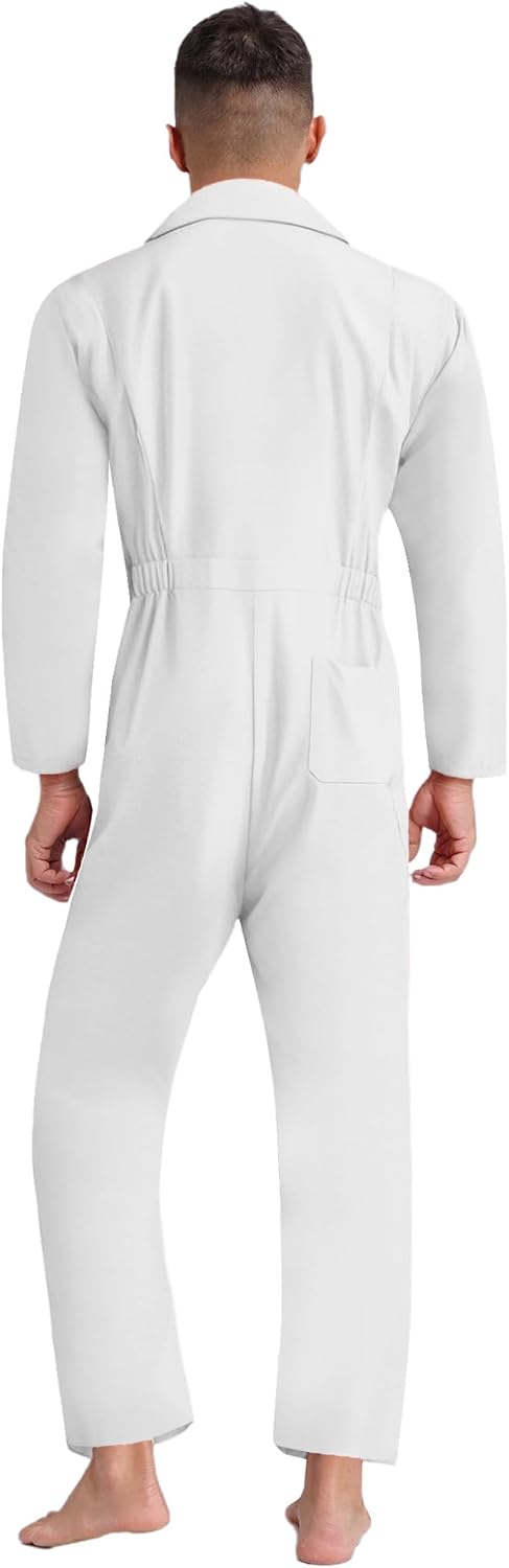 Jelory Mens Work Overalls Long Sleeve Zipper Coveralls Mechanic Uniforms One Piece Jumpsuit Workwear