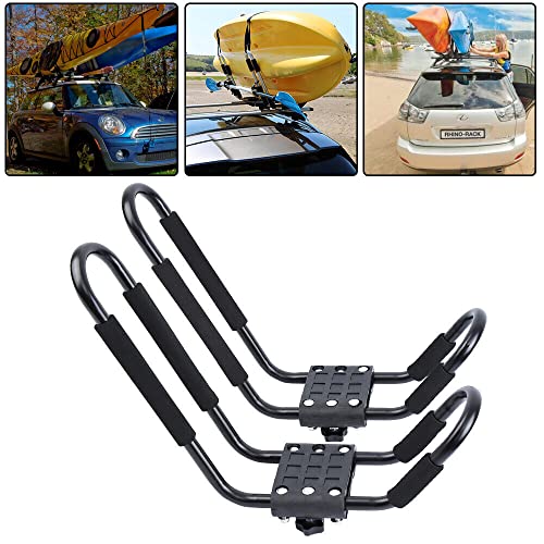 Ambienceo J Bars Portaequipajes para Kayak, Soporte para Transporte de Coche, Accesorio de Ayuda de Carga, Soporte Resistente, Tabla de Surf y Tabla de Esquí con 2correas Espuma protección