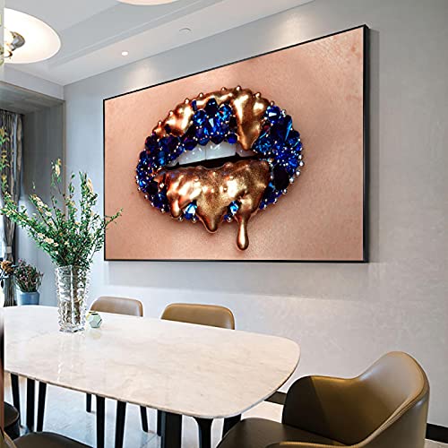 Impression toile lèvres sexy art moderne peinture murale pour une ambiance intime