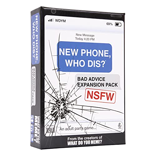 WHAT DO YOU MEME? New Phone, Who Dis? Bad Advice NSFW Expansion Pack, 1.5 inch x 4.5 inch x 6.5 inch, Multicolored
