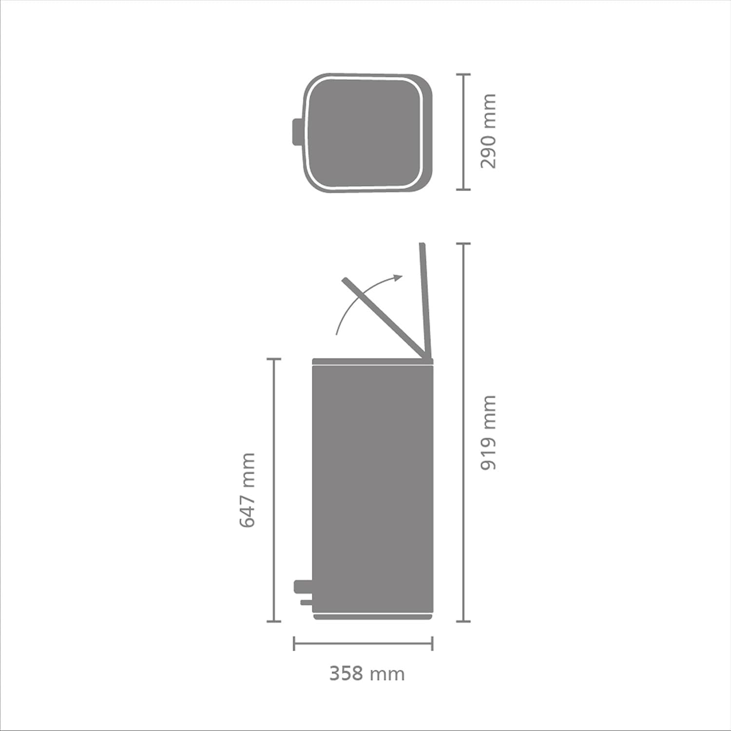 Brabantia Bo Pedal Cubo de basura 30L (beige claro), papelera cocina con diseño compacto y sistema de apertura con pedal, cubo basura reciclaje con cubo extraíble, incluye bolsas PerfectFit