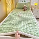 Protector de colchón grueso de terciopelo lechoso, sábana bajera suave y cálida para dormitorio individual, acogedora funda de colchón, máxima comodidad para dormir