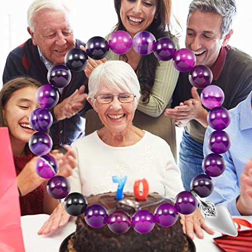 70th Birthday Gifts for Women, Amethyst Beads Birthday Bracelet for Woman Truning 70 Years Old Jewelry Gift for Her Women Mom Sister Best Friend Wife Grandmother Birthday Gifts4