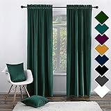 Twin Six Super Soft Blackout Velvet Curtains with 2 Pillow Case,Thermal Insulated Solid Heavy Rod...