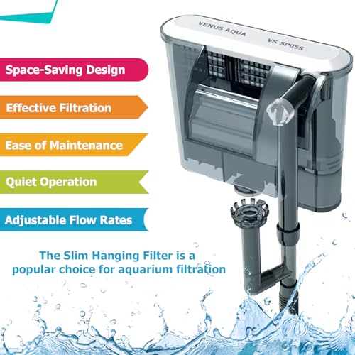 Image of Jainsons Pet Products Ultra-Quiet Aquarium HOB Filter with Oil Skimmer - 400L /H, 4W Power, Compact Hang-On Design for Freshwater & Saltwater Fish Tanks (VS-SP05S)
