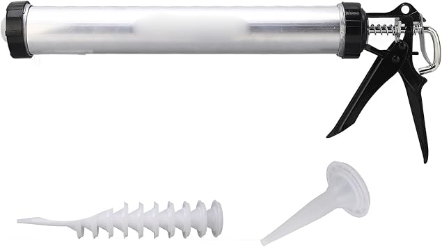Caulking, Kartuschenpresse Profi 1Pc Engineering Aluminum Tube Silicone Caulking 600Ml Caulk Tool, Sausage Caulking 10 Nozzles