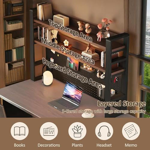 Clapier de bureau avec panneau perforé et étagère modulable en acier