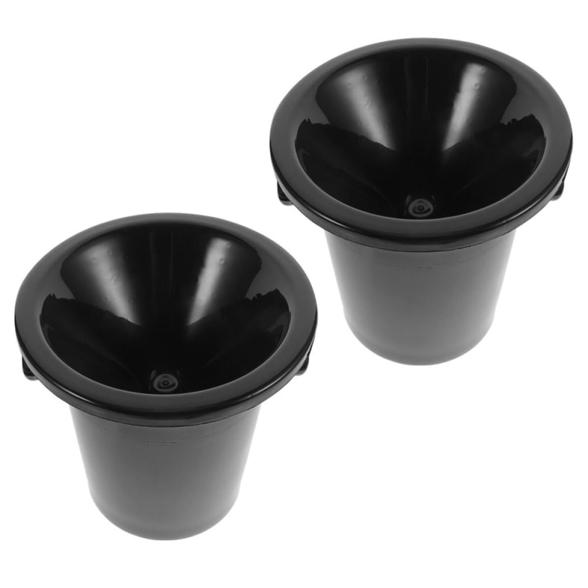 Cubitera negra de plástico para vino con doble asa y cubo escupidero, pack de 2 piezas