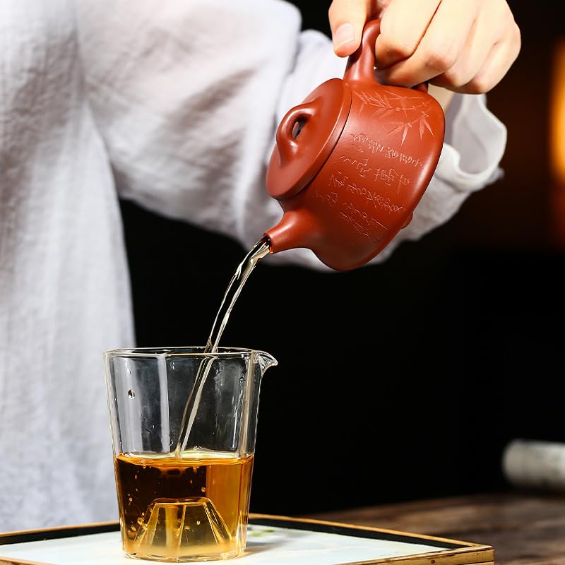 Teiera Teiera Cinese retrò in Argilla Viola, Set da tè Squisito e Durevole, Set da tè for Ufficio, teiera Floreale Adatta for tè Nero, tè Verde, tè Oolong Teiere