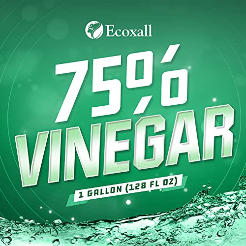 Ecoxall Premium Grade - 75% Pure Vinegar - 1 Gallon - 100% Natural Concentrated Cleaner - 450 Grain - Industrial Strength - Excellent Bleach And Ammonia Alternative Chemicals #TOP1
