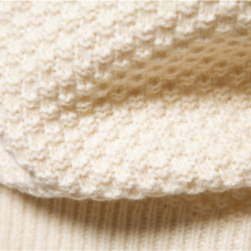 Men's Winter Sweater Solid Color Round Neck Thick Base Perforated Knit Sweaters