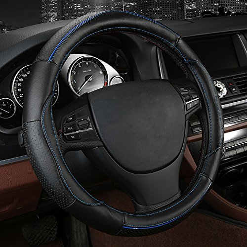 Walking Tiger Couvre Volant de Voiture en Cuir véritable 38cm Noir Cover