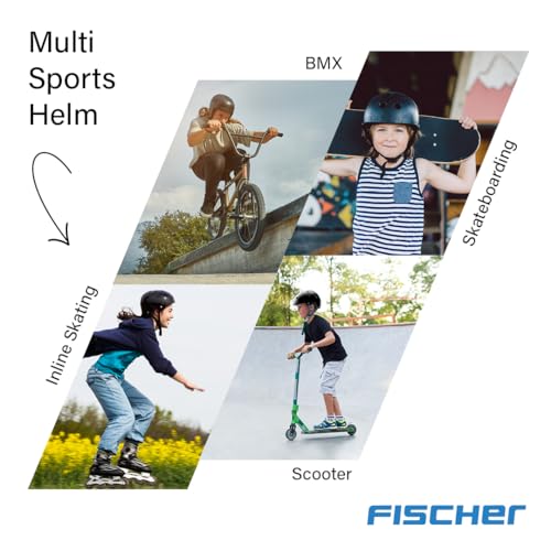 FISCHER BMX Fahrradhelm, Radhelm, Dirt Bike Helm Plus Game, XS/S, 48-54cm, blau, mit integriertem LED-Rücklicht