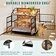 FOUBAM Hundekäfig Möbel Mit Lagerregal,Beistelltisch,Hochbelastbar Hundebox Mittlere Hunde Hundehütte Indoor mit Holz Tischoberfläche,Hundehaus für Zuhause,Herausnehmbares Tablett,80x50x76cm Schwarz
