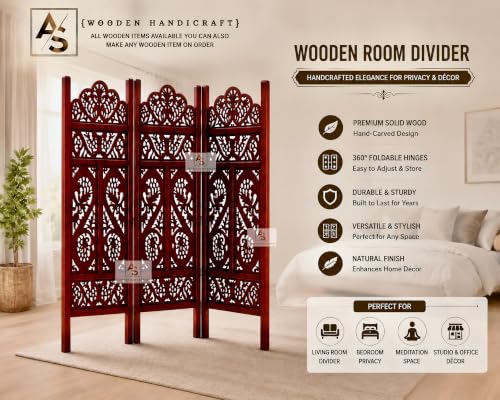 Image of Partition for Living Room,Divider,Partition Wall Divider Screen Separator, Wall Panel Divider for Hall | Bedroom |Office | Puja Room | Restaurant S Design (4 Feet 3 Panel)