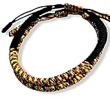 Pulsera Tibetana Budista Hecha a Mano | Amuleto, Nudo Infinito, Protección y Suerte. Pulseras Ajustables para Hombre y Mujer +Bolsa Yute de Regalo (TIBETANA-DOBLE)