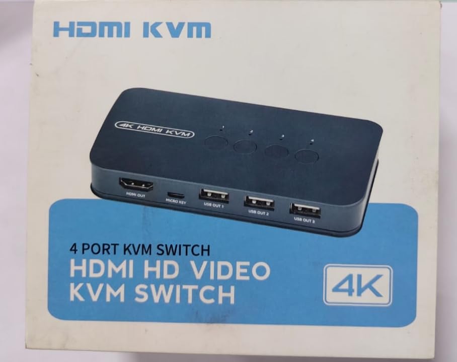 KVM Switch 4 Ports, HDMI USB Selector for 4 Computers Share Keyboard Mouse Printer and One HD 4K Monitor, Including 4 KVM Cables-picture-31