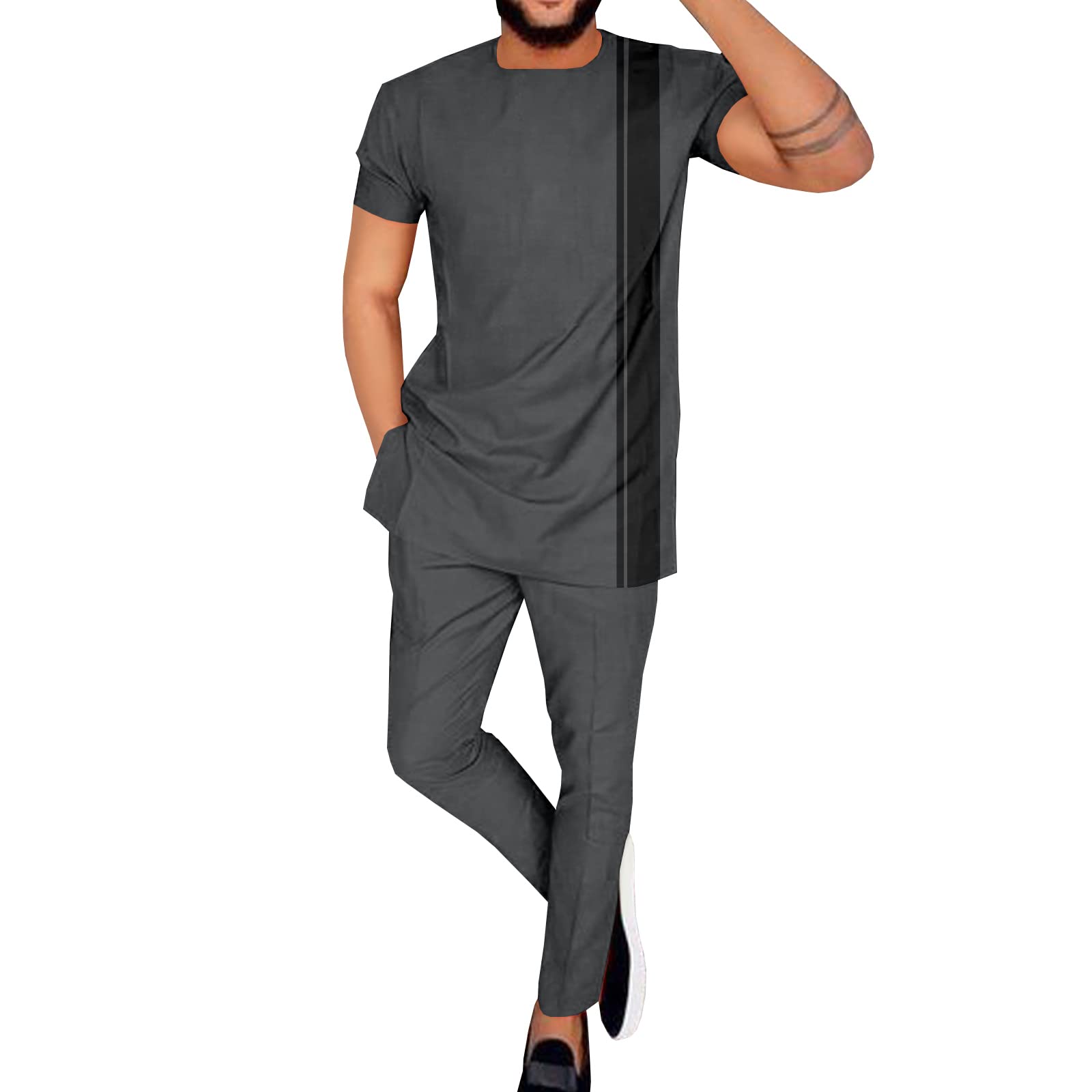 africa-prideAfrican Suits for Men Shirts and Pants 2 Piece Set Ankara Attire Plus Size Casual Outfit Tracksuit