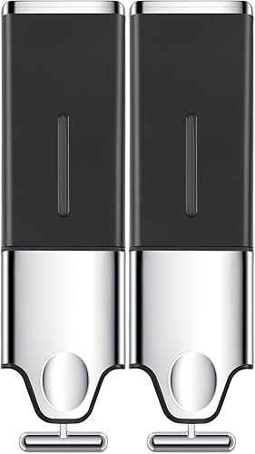 EHORIA Dispensadores cuadrados 2 en 1 para la ducha, dispensador de jabón de ducha, acondicionador y dispensador de champú, distribuidor montado en