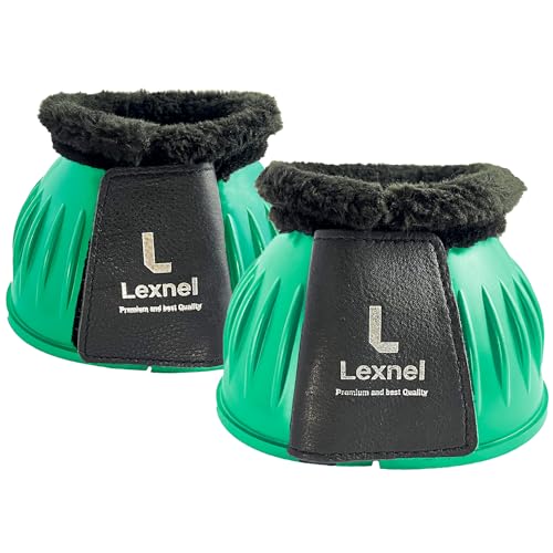 Image of Rubber Bell Boots, Durable Bell Boots for Horse - Superior Hoof Protection and Comfort 1 Pair (Green, Large)