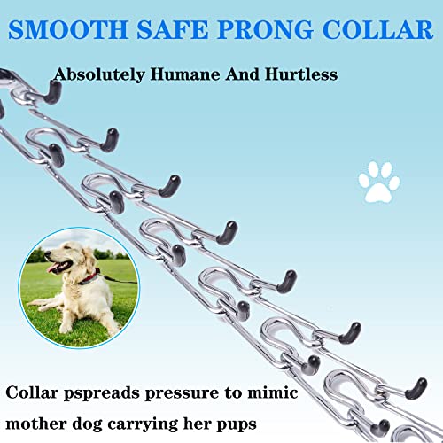 Prong Collar For Dogs, Pinch Collar For Dogs, Adjustable Dog Training Collar With Metal Quick Release Buckle For Small Medium Large Dogs (M Neck: 15"-18'' #TOP6