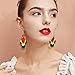 Dreuyet 6 Pairs Wooden Dangle Earrings Set for Women Bohemian Multilayer African Natural Wood Teardrop Hollow Out Boho Ethnic Statement Lightweight Drop Wood Earrings (6 Pairs Music Note)