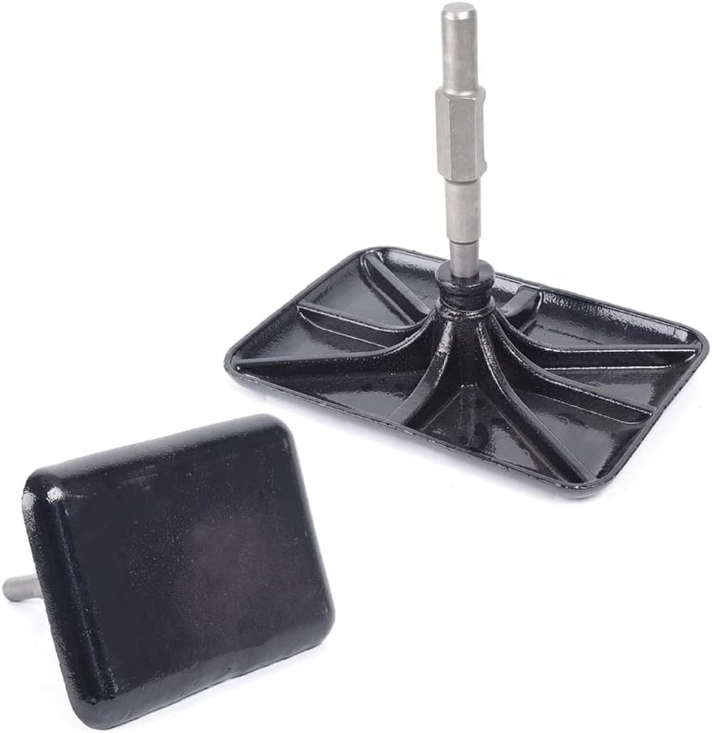 Martillo Neumático Placa Compactadora Acero Al Manganeso Pisón Placa Apisonadora Pastilla Roncadora con Mango para 65, 95, Y 125 Eléctrico Y De Gasolina Silver,1