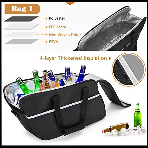 Hodrant Saddlebag Liners Bag & Motorcycle Saddlebag Cooler, 2 Bags, Compatible With Harley Davidson 2014-2022 Hard Saddlebag, Travel Motorcycle Saddlebag Organizer And Insulated Cooler Bag Insert #TOP2