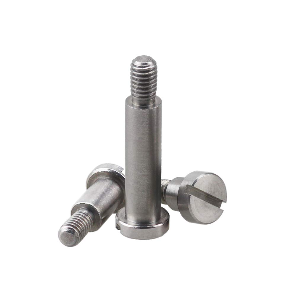 Tornillo de hombro M2 Tornillos de cabeza ranurada Tolerancia de disco con acabado liso, tornillo de cabeza plana parcialmente roscado, aplicaciones métricas industriales (paquete de 10)