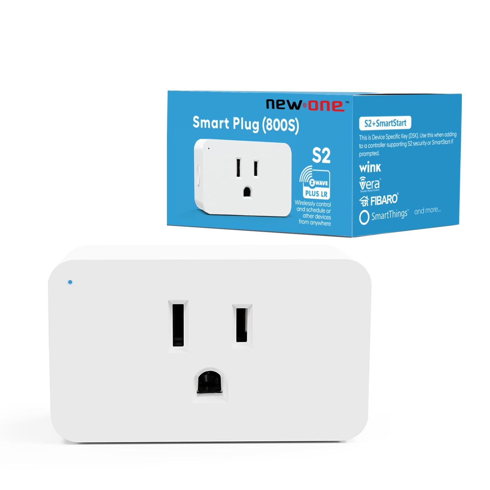 New One Zwave Plug, 800 Series Zwave Outlet, Bult in Zwave Repeater, Z-Wave Device, Z-Wave Hub Required, Compatible with Hubitat, SmartThings, Vera, Wink, Fibaro, Homeseer, 2GIG, Alarm