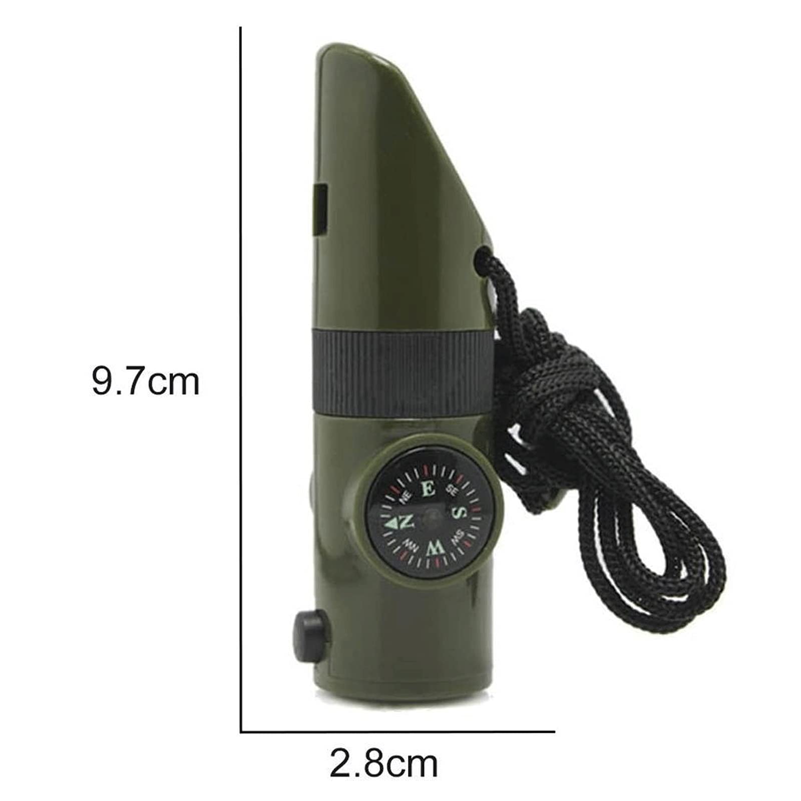 JINGYAN Kompasy Wielofunkcyjny gwizdek 7 w 1 Survival Trekking Compass Lustro Magnifier LED Termometr Narzędzia