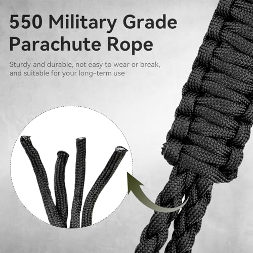 Cordão de chave Paracord, 550 trançado resistente, cordão de pescoço para chaves, 2 peças chaveiros