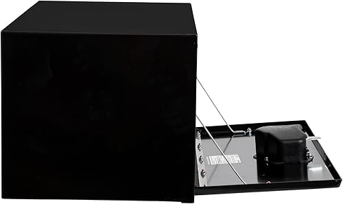 Miniatura 2 de Buyers Products 1703304 - Caja de herramientas de acero negro para debajo de la carrocería con estante integrado y pestillo de mango en T, 14 x 16 x