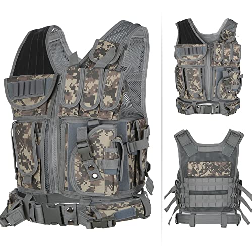 Lixada Sports Duty Vest Modular Equipment System Security Utility Vest With Components Pouches Holster Gear For Law Enforcement Guard Security Hunting #TOP7