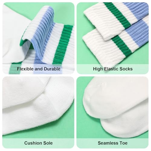 5 Pairs Retro Striped Crew Socks for Women Novelty Socks Vintage Calf Casual Sporty Comfort2