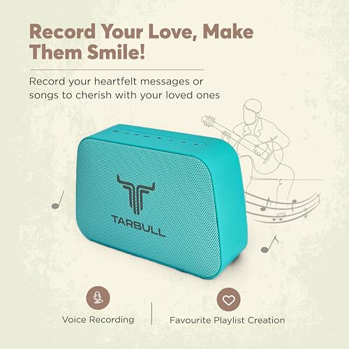 Image of TARBULL Musica M22 Preloaded with 1001 Songs Portable Bluetooth Speaker, Upto 12Hrs Playtime, FM Radio Speaker, USB Music Player, Built in Mic for Meetings and Calls, 10W Speaker
