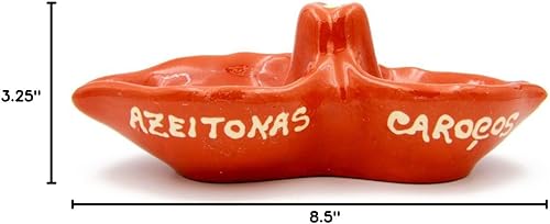 Miniatura 4 de Ceramica Edgar Picas Plato para servir de cerámica portuguesa pintada a mano de arcilla tradicional de terracota y aceituna (N.2 8 12 x 4 14 x 3 14