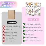 MSLHUB 50 sztuk torebek papierowych z papieru typu kraft, kolorowe torebki na prezenty urodzinowe dla dzieci z naklejkami, małe torebki na upominki, na imprezę i festiwal, 17,1 x 12,9 x 3 cm (okrągłe