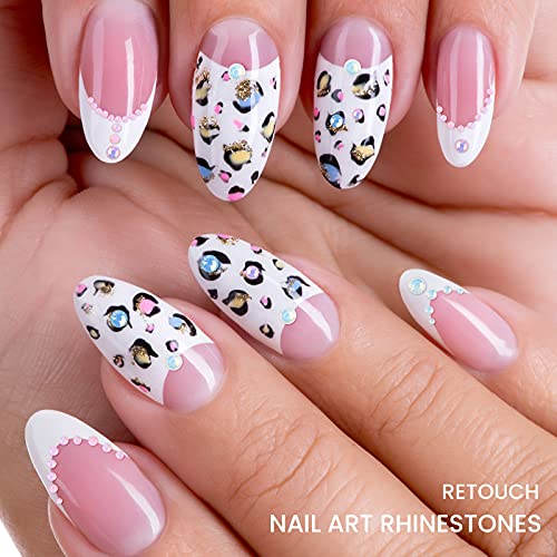 Oryougo 4 Packs Opal Jelly Nail Art Rhinestones Flatback Round Beads Glitter Crystals Mix Size Nail Charms #TOP4
