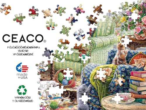Rompecabezas Ceaco - Kitty Chaos de 500 piezas para adultos | Arte de Image World, fabricado en EE.UU., piezas con agarre fácil, tamaño final 27 x 19 pulgadas, incluye póster, enmarcable y apto para regalo miniatura 5