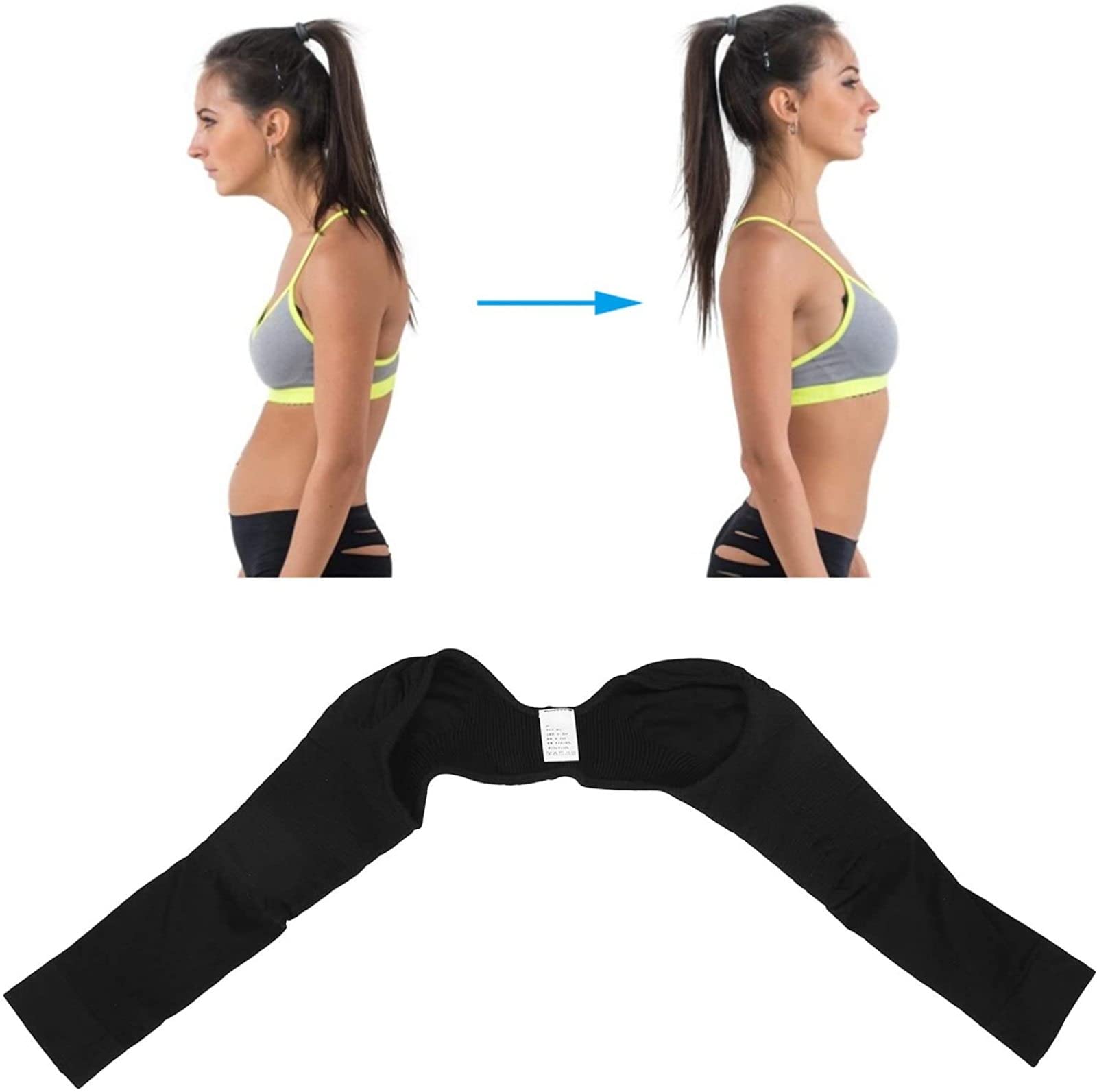 AADECOR Schlankheits-Armformer, Oberarm-Kompressionsärmel für Frauen, Rücken-Schulter-Unterstützung Buckelhaltungskorrektor Armstulpe Unsichtbare Arm-Shapewear, schwarz,M