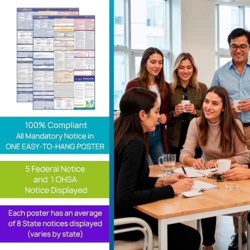 Image of New York 2026 Labor Law Poster - State & Federal Employment Compliance - OSHA, EEOC, FMLA, Minimum Wage- Premium Paper Workplace Poster - Folded & Unlaminated - Envelope Packed - 26 inch x 39.5 inch