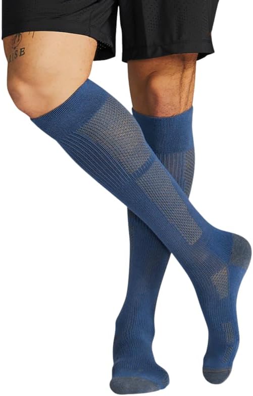 ActiveWick Men's Over-the-Calf Compression Socks – Wicking Channels, Mesh Ventilation & Copper Znergy Anti-Odor