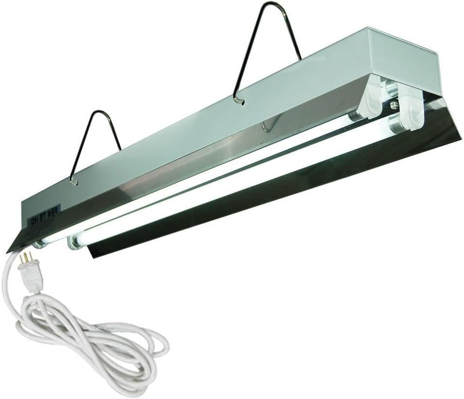 HTG Supply 2-Foot / 2-Tube High-Output T5 Fluorescent Grow Light Fixture, Bulbs Included