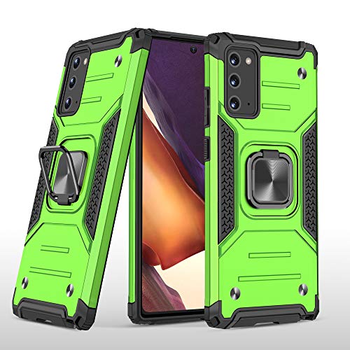 YmhxcY Galaxy Note 20 Case, Samsung Note 20 5G Case, Armor Grade Cases with Rotating Holder Kickstand Non-Slip Hybrid Rugged Phone Case for Samsung Galaxy Note 20 6.7'-KK Light Green