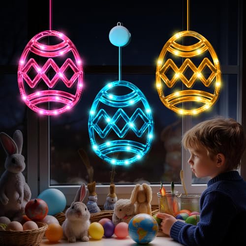 Lumières de fenêtre de Pâques œuf LED sans fil pour éviter les câbles visibles sur la vitre - 7