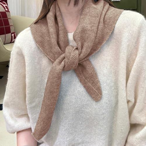 Triangle Scarf for Women Knitted Wool Headscarf Cashmere Feel Y2K Downtown Girl Aesthetic Streetwear Accessories2