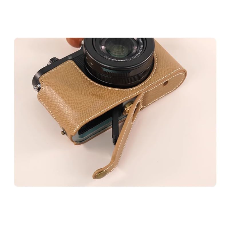 Etui na aparat czarna skóra PU antypoślizgowa ochronna połowa korpusu obudowa bazowa obudowa do kompaktowego aparatu cyfrowego Leica D-Lux 8